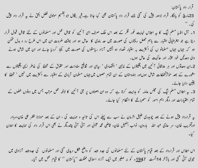 essay on pakistan resolution day